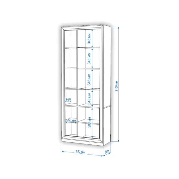 Купить шкаф витрина швтв-фсд-гк nobile - 31 590 ₽